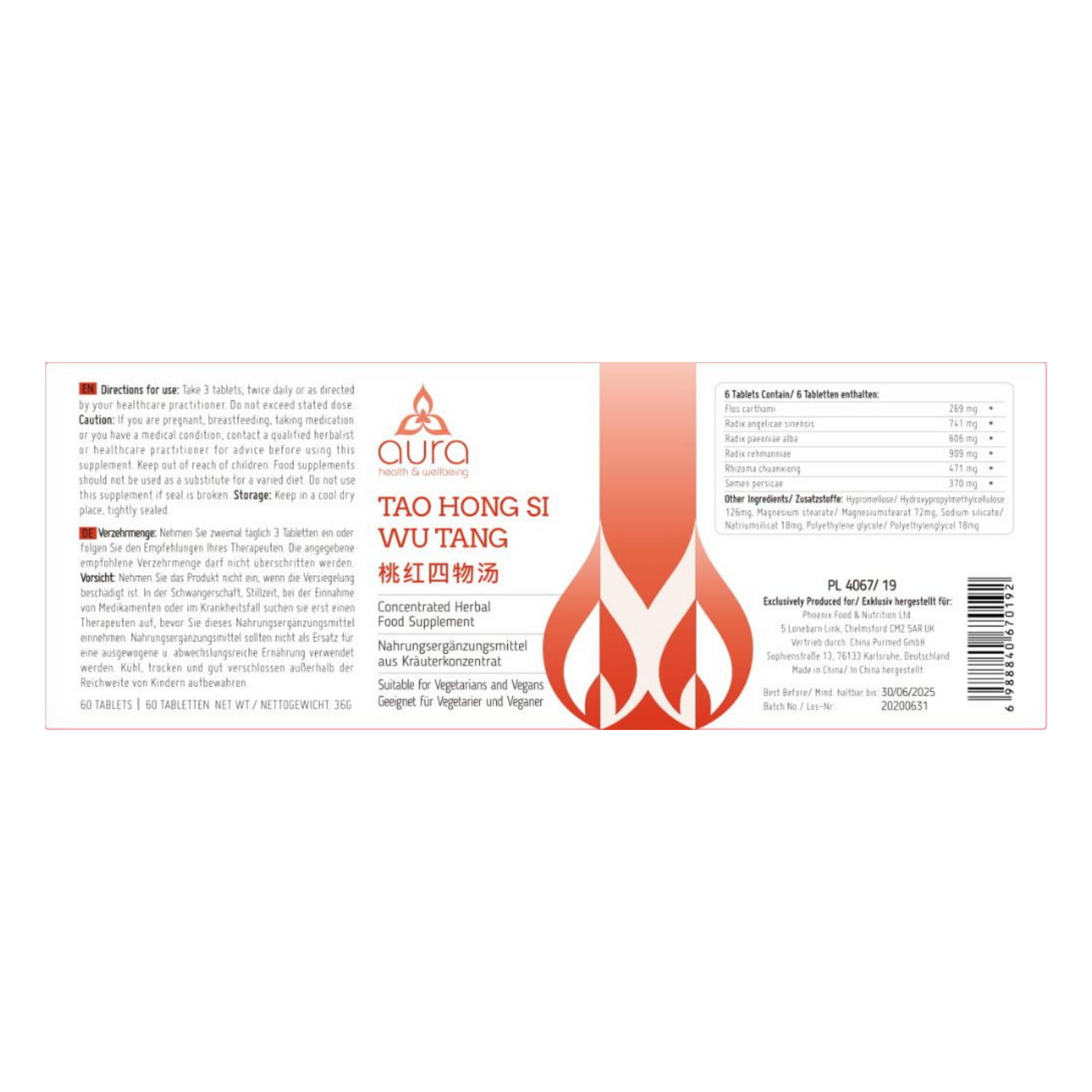 Tao Hong Si Wu Tang - 6 x 60 Tabletten